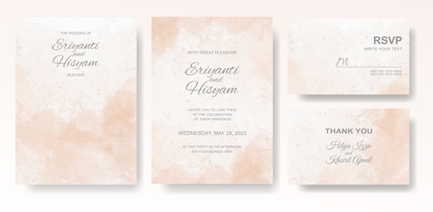 Vector beautiful wedding card watercolor background