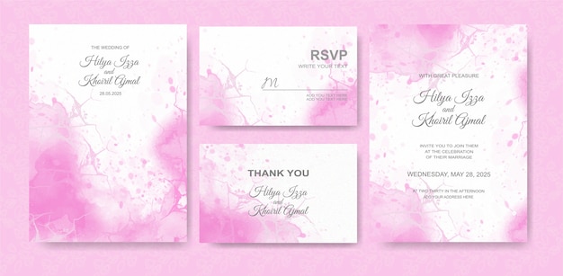 Beautiful wedding card watercolor style