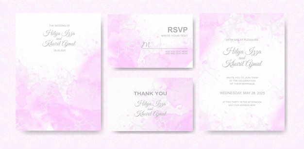 Beautiful wedding card watercolor style