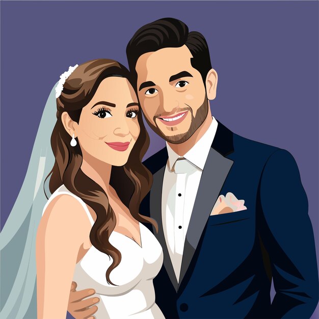 Beautiful Wedding Couple illustration