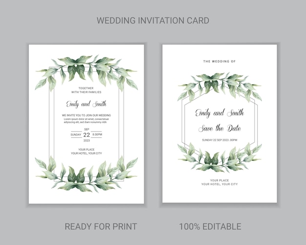 Beautiful wedding invitation card  blooming