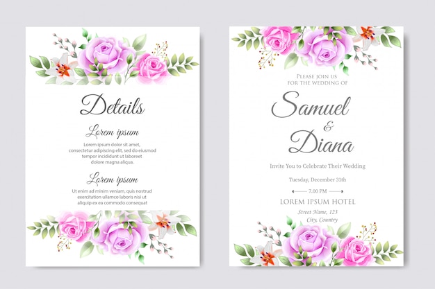 Beautiful Wedding Invitation Card Design Template