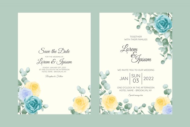 Beautiful wedding invitation card template