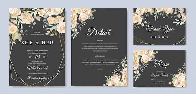 beautiful wedding invitation card template