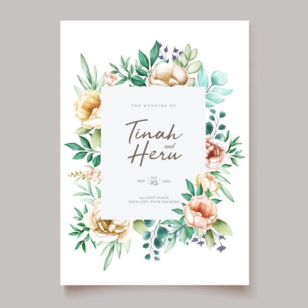 Beautiful wedding invitation card template