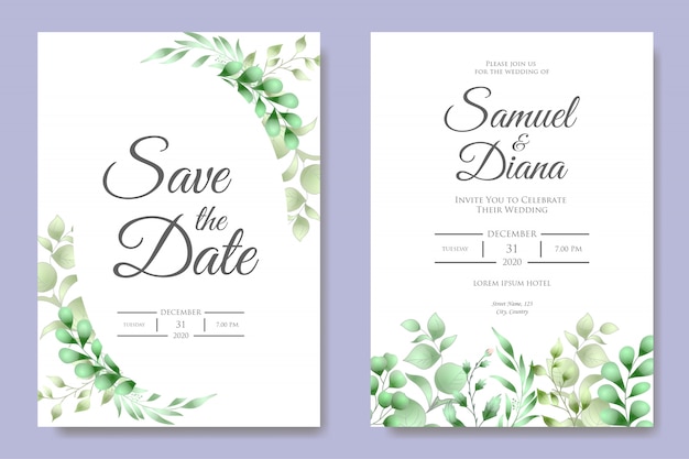 Beautiful wedding invitation card template