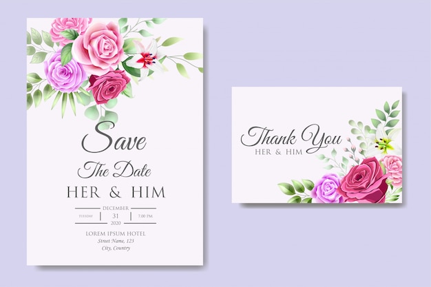 Beautiful wedding invitation card  template