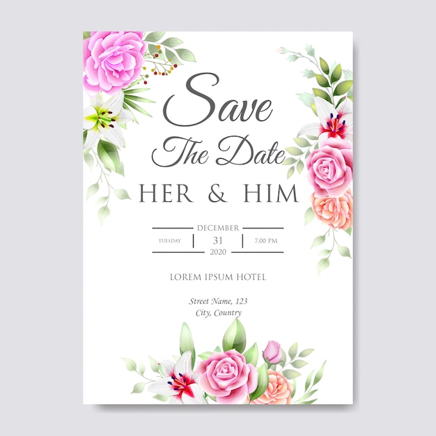 Beautiful wedding invitation card  template