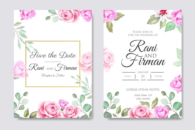 Beautiful wedding invitation card template
