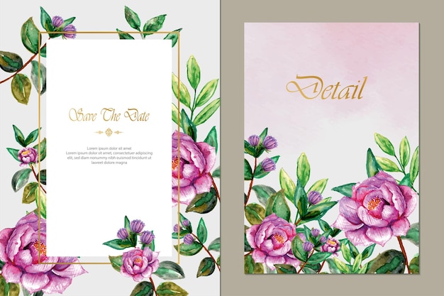 Beautiful wedding invitation card vector set