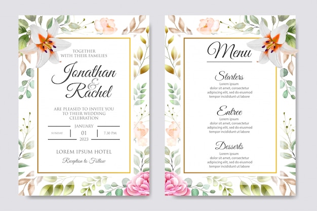 Beautiful wedding invitation card