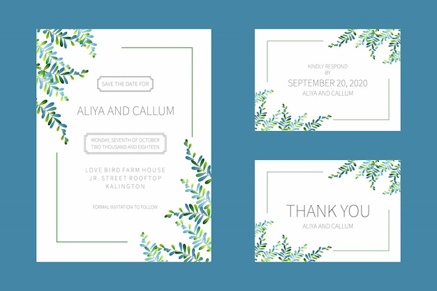 Beautiful wedding invitation template 