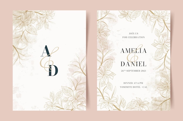 Beautiful wedding invitation template