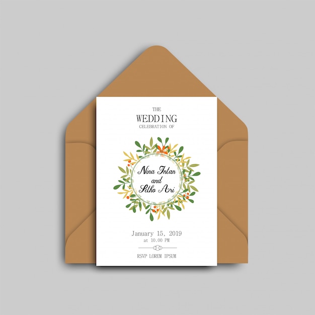 Vector beautiful wedding invitation template