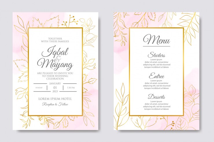 Vector beautiful wedding invitation template