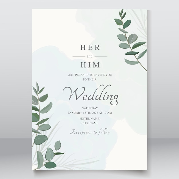 Beautiful wedding invitation with floral