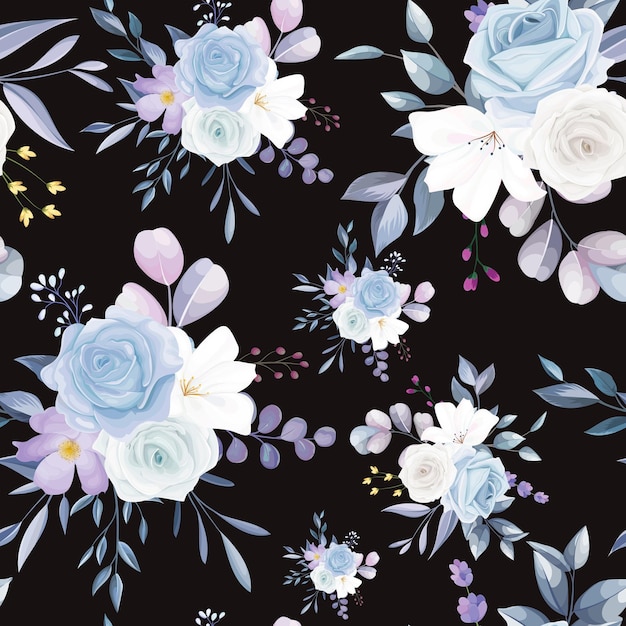 beautiful white floral seamless pattern design