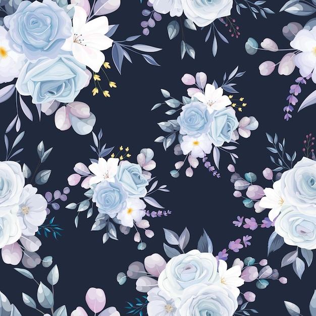 beautiful white floral seamless pattern design