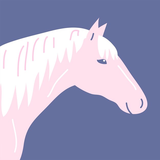 Vector beautiful white horse