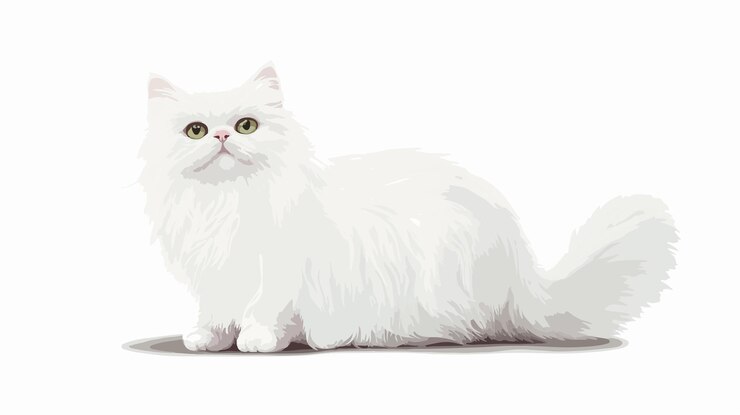 Vector 아름다운  페르시아 고양이 미술작품 광각 촬영