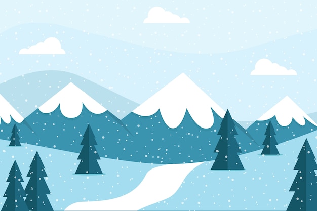 Vector beautiful winter landscape background