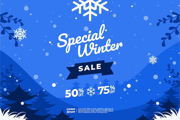 Vector beautiful winter night special sale background illustration