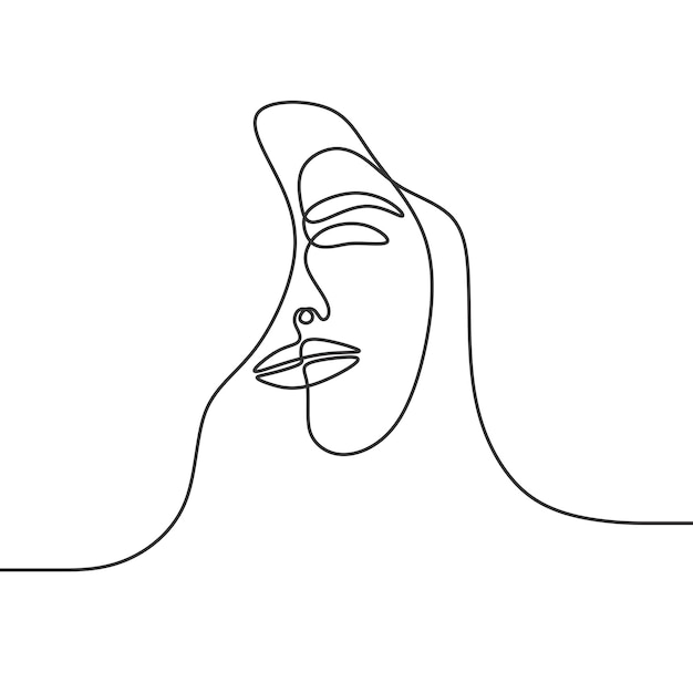 beautiful woman body shape continuous drawing single line art