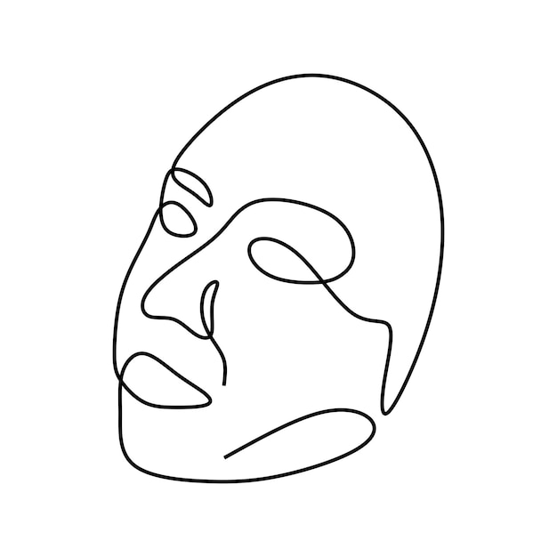 beautiful woman face online continuous single line art