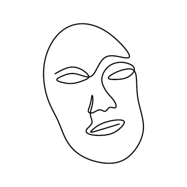 beautiful woman face online continuous single line art