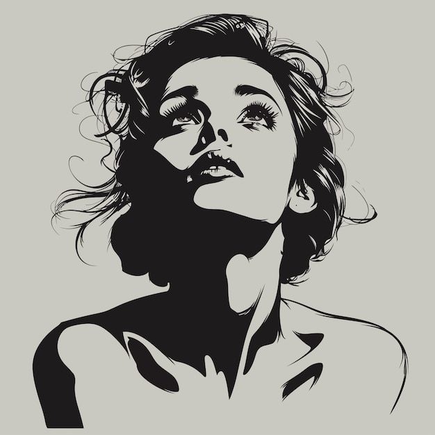 Vector beautiful woman face