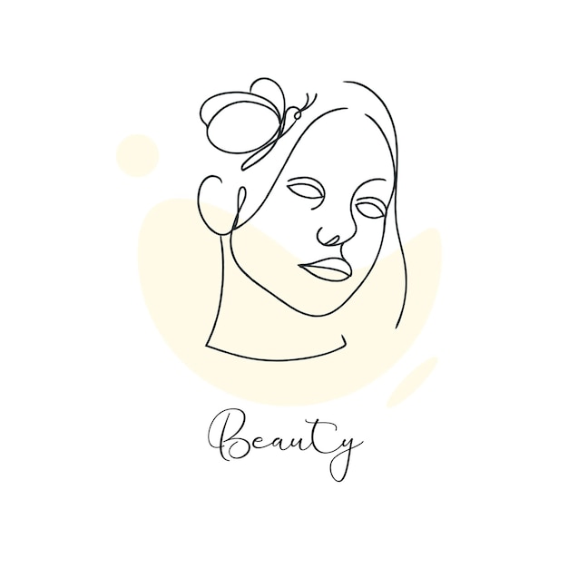 Beautiful woman line art vector