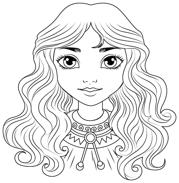 Beautiful woman portrait isolated doodle