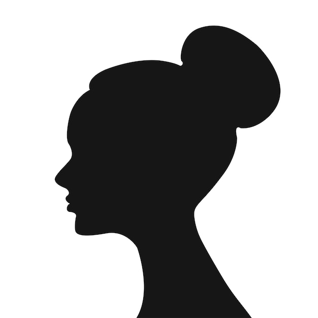 Vector beautiful woman silhouette isolate on white background. fashion model.