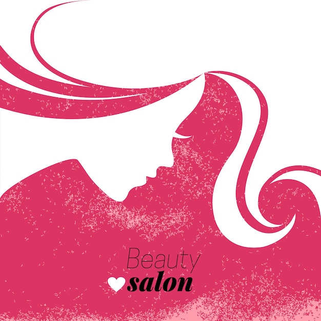 Vector beautiful woman silhouette. vector illustration