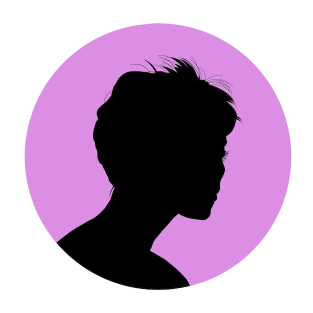 Vector beautiful woman silhouette with colour background