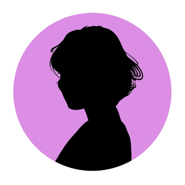 Vector beautiful woman silhouette with colour background