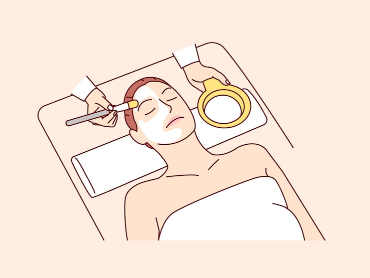 Vector スパのイラストで美しい女性の治療