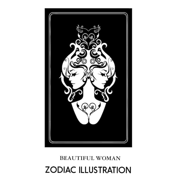 Beautiful woman zodiac illustration designs