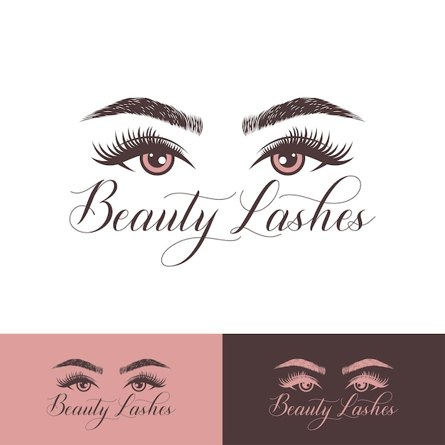 Beautiful women eyes lashes logo template