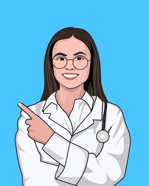 Вектор Красивые женщины-врач-медсестра с векторной иллюстрацией фартука стетоскопа