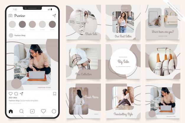 Beautiful women   instagram sale post template