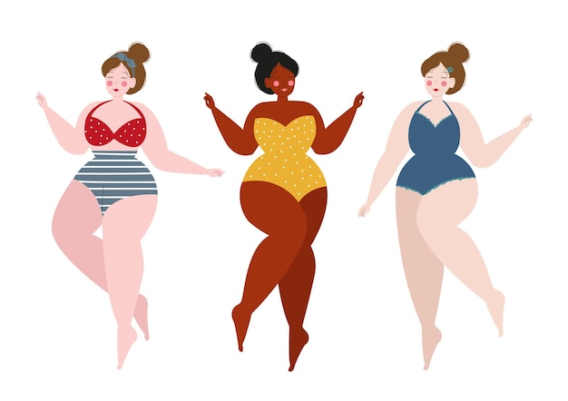 Vector beautiful women in swimsuit