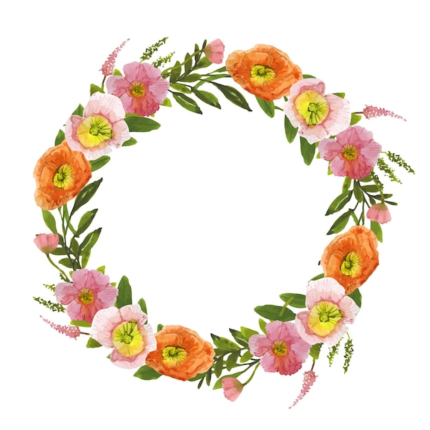 Beautiful wreath of wildflowers