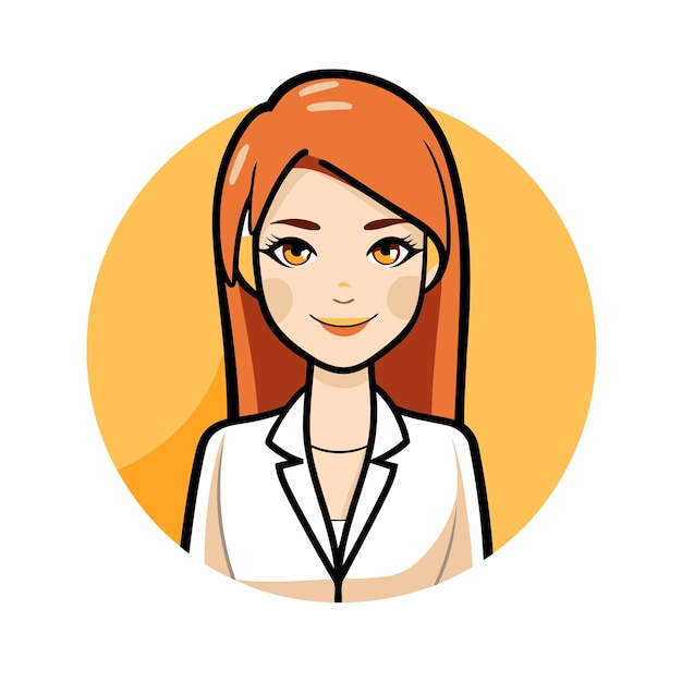 Вектор Красивая молодая бизнесменка портрет девушки с рыжими волосами векторная иллюстрация