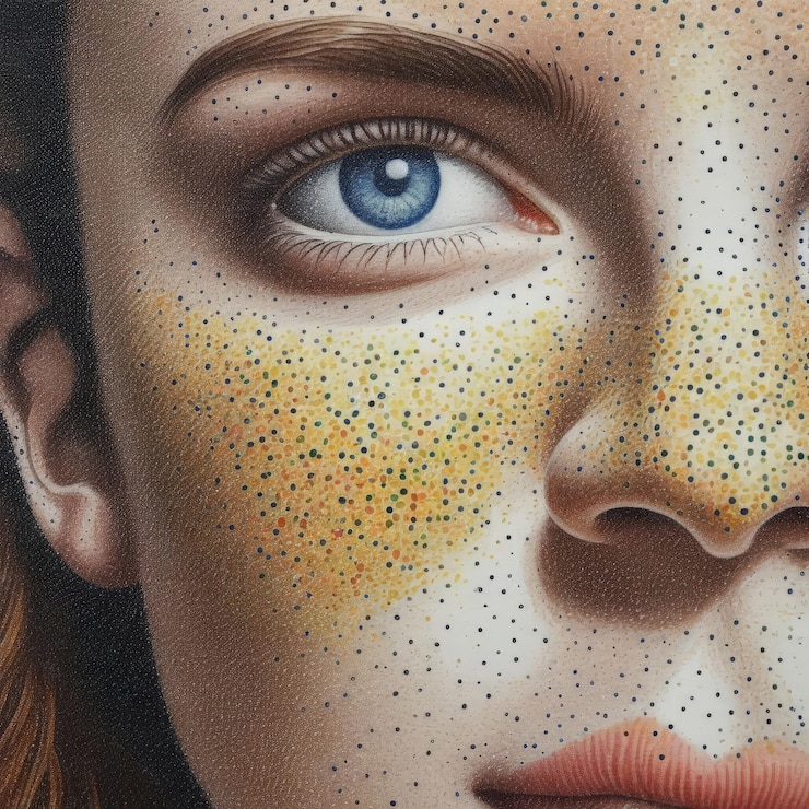 Vector beautiful young girl with a creative eye beautiful young girl with a creative eye