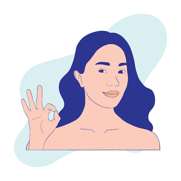 Vector beautiful young woman character 01