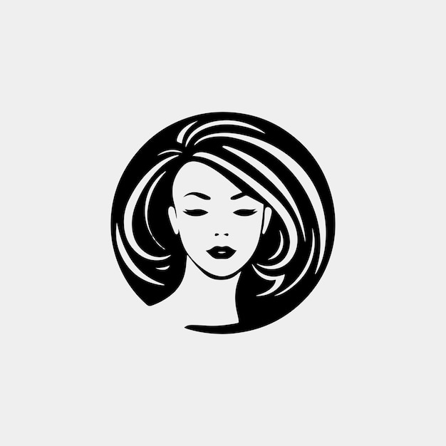 Beautiful young woman face vector illustration
