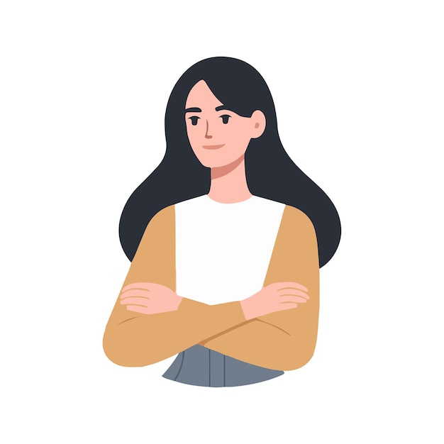 Vector beautiful young woman flat illustration