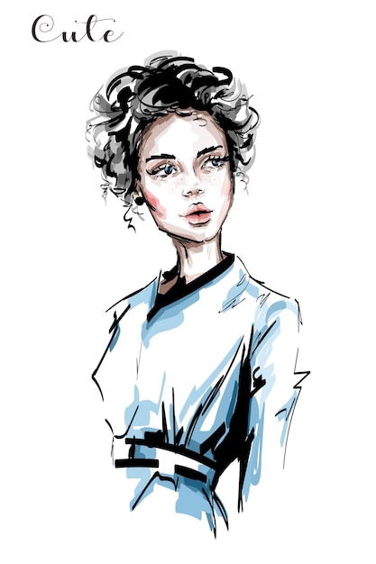 Beautiful young woman illustration