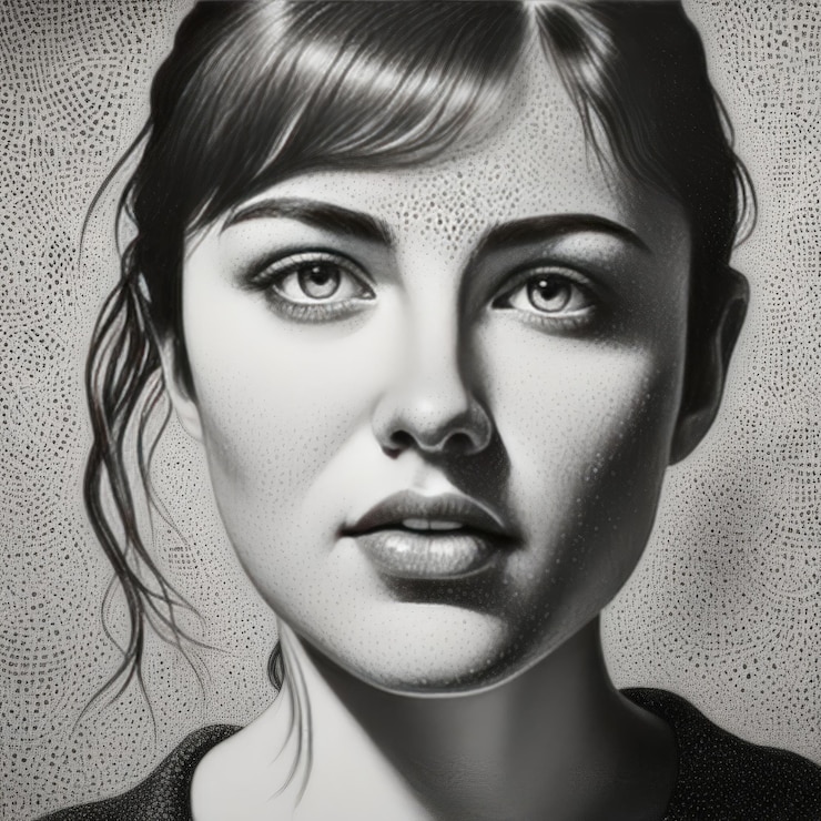 Vector beautiful young woman portrait beautiful young woman portrait
